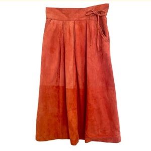Vintage Couture Fendi Suede Leather Skirt